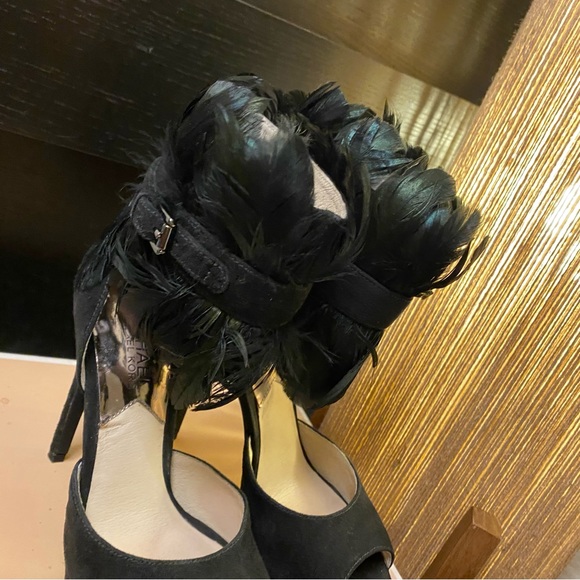 Michael Kors Vasha Suede Platform Open Toe Heels Size 5.5 - Picture 9 of 14